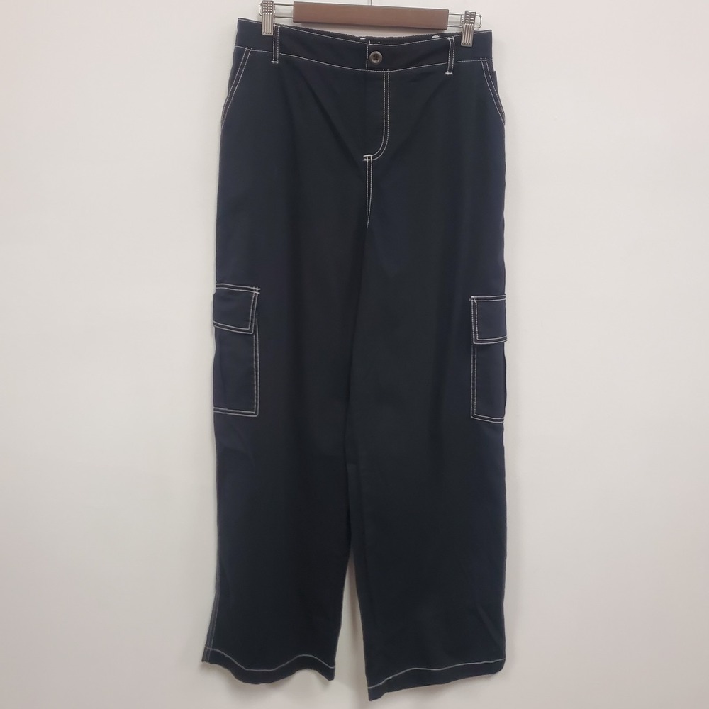 Wild Fable Womens Y2K Baggy‎ Grunge Emo Cargo Pants Size M Black Rave Skater